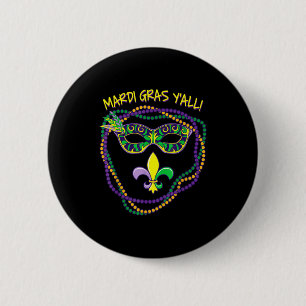 Mardi Gras Yall 6 Cm Round Badge