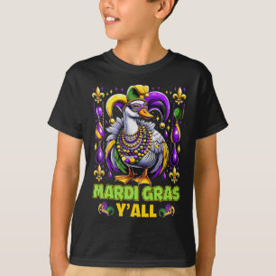 Mardi Gras Y'all Duck Fleur-de-lis Parade Carnival T-Shirt