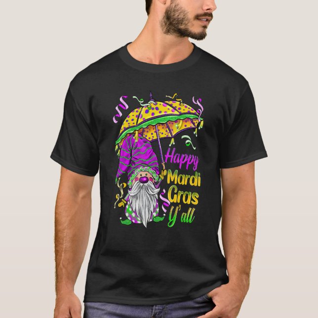 Mardi Gras Yall Gnomes Costume Carnaval Party Tee (Front)