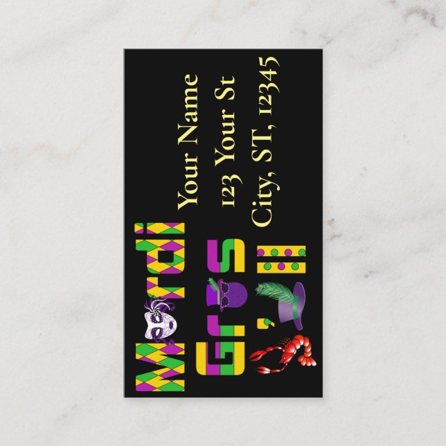 Mardi Gras Y'all Thunder_Cove Business Card (Front)