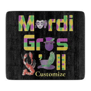 Mardi Gras Y'all Thunder_Cove Cutting Board
