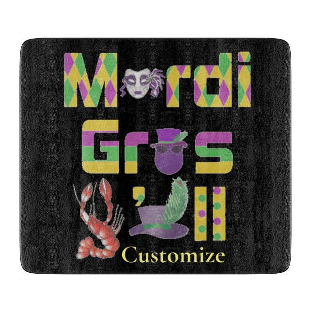 Mardi Gras Y'all Thunder_Cove Cutting Board (Front)