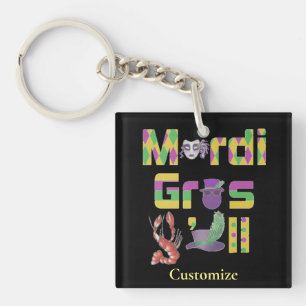 Mardi Gras Y'all Thunder_Cove Key Ring