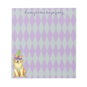 Mardi Gras Yellow Lab Notepad