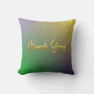 Mardi Gras Yellow, Purple, Green Cushion