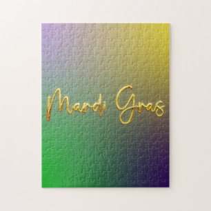 Mardi Gras Yellow, Purple, Green Jigsaw Puzzle