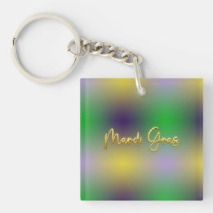 Mardi Gras Yellow, Purple, Green Key Ring