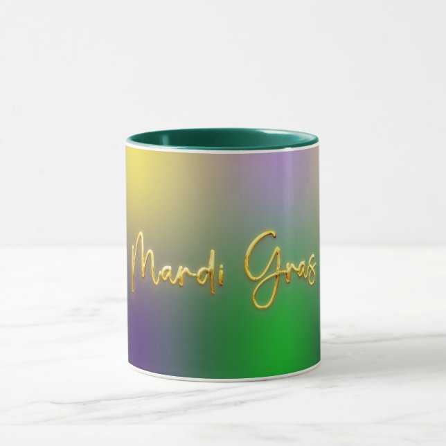 Mardi Gras Yellow, Purple, Green Mug (Center)