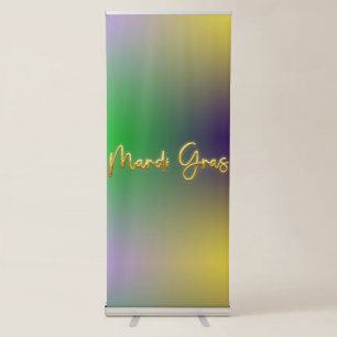 Mardi Gras Yellow, Purple, Green Retractable Banner