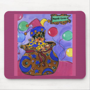 Mardi Gras Yorkie Poo Mouse Mat