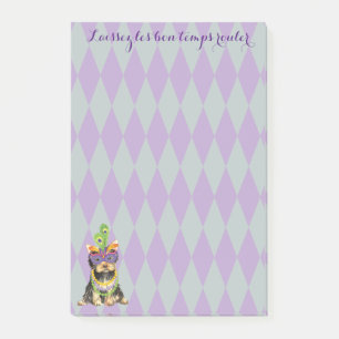 Mardi Gras Yorkie Post-it Notes