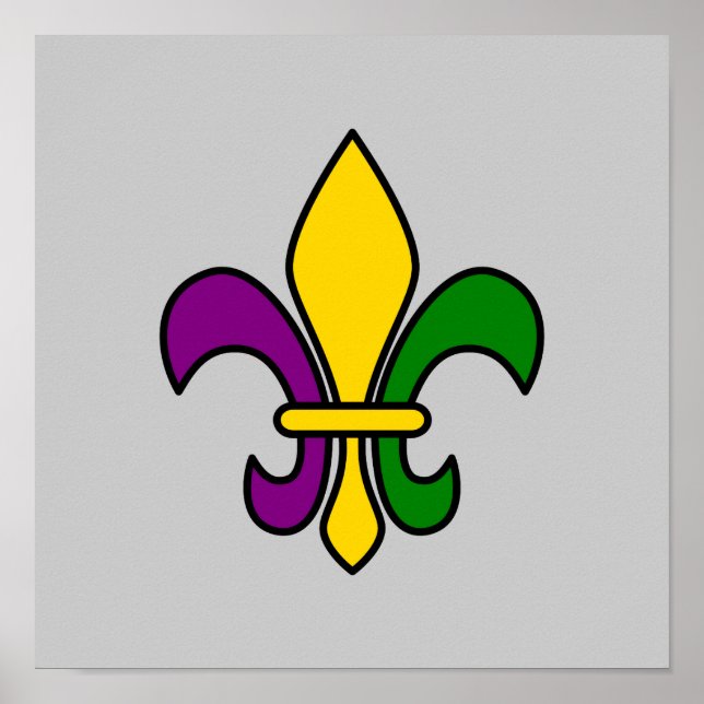 Mardi grass fleur-de-lys poster (Front)