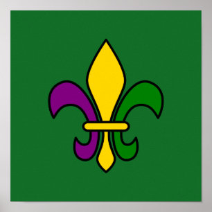 Mardi grass fleur-de-lys poster