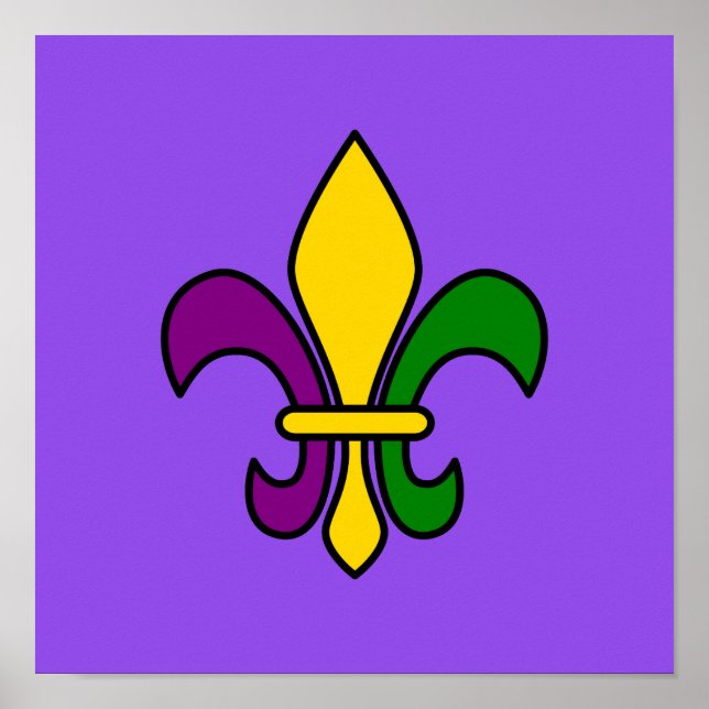 Mardi grass fleur-de-lys poster (Front)