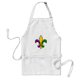 Mardi grass fleur-de-lys standard apron