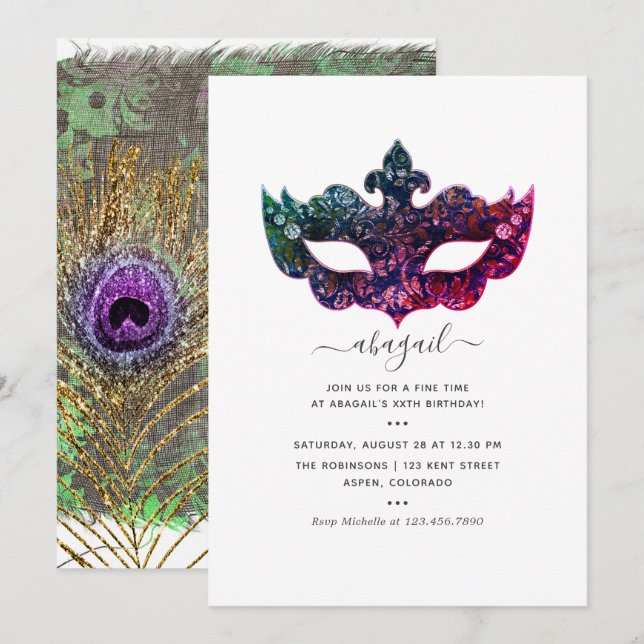Mardi GrasTropical Birthday Party Invitation (Front/Back)