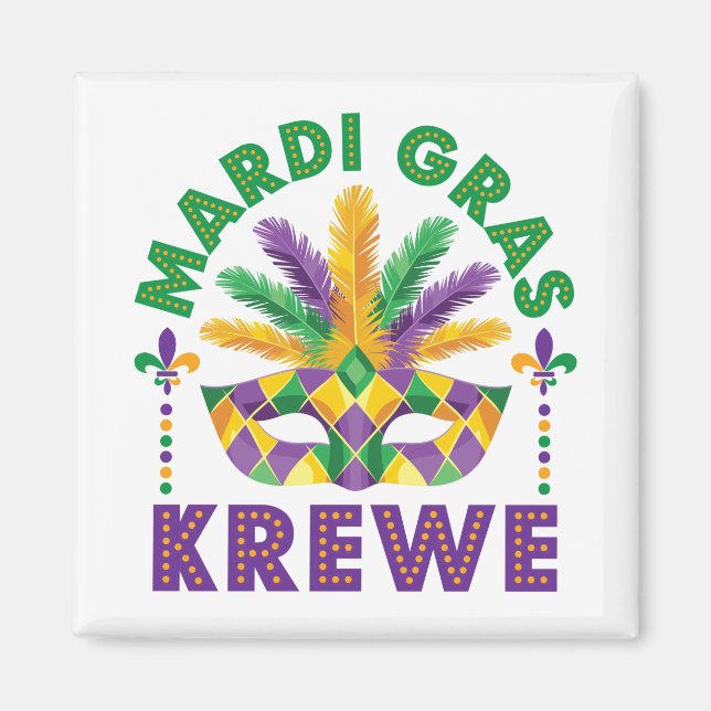 Mardi Graw Krewe Parade Party Festival Magnet (Front)
