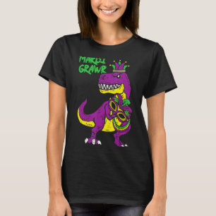 Mardi Grawr Rex Dino Toddler Kids Mardi Gras Boys T-Shirt