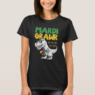 Mardi Grawr Rex Dino Toddler Kids Mardi Gras Boys T-Shirt