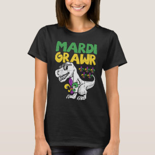 Mardi Grawr Rex Dino Toddler Kids Mardi Gras Boys T-Shirt