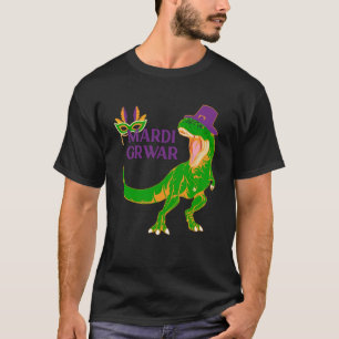 Mardi Grawr Rex Dinosaur Bead Costume For Bead Par T-Shirt