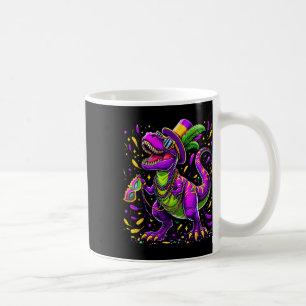 Mardi Grawr T-rex Dino Mardi Gras Coffee Mug