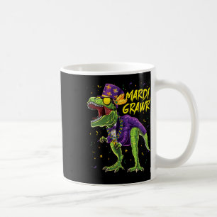 Mardi Grawr T-rex Dinosaur Dino Mardi Gras Kids Bo Coffee Mug