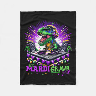 Mardi Grawr Trex Dino Dj Costume Toddler Boy Kids  Fleece Blanket