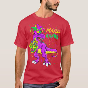 Mardi Grawr TRex Dinosaur Toddler Kids Mardi Gras  T-Shirt