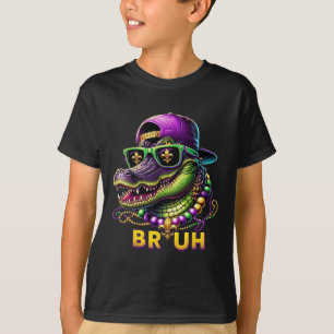 Mardigator Alligator Bruh Mardi Gras Costume Teens T-Shirt