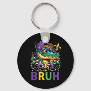 Mardigator Alligator Bruh Shirt Mardi Gras Costume Key Ring