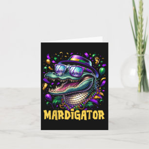 Mardigator Funny Mardi Gras Costume Men Women Kid Card