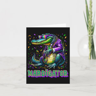 Mardigator Funny Mardi Gras Costume Men Women Kid Card
