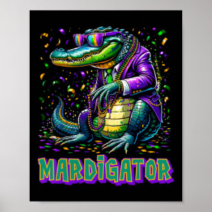 Mardigator Funny Mardi Gras Costume Men Women Kid Poster