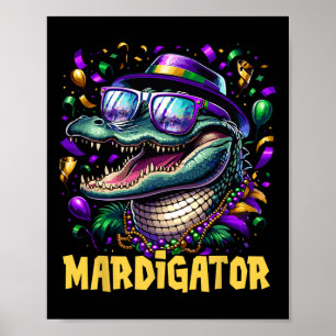 Mardigator Funny Mardi Gras Costume Men Women Kid Poster