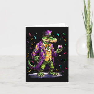 Mardigator Mardi Gras Alligator Costume Men Women  Card