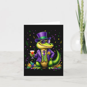 Mardigator Mardi Gras Alligator Costume Men Women Card