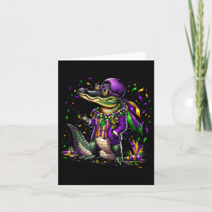 Mardigator Mardi Gras Alligator Costume Men Women Card
