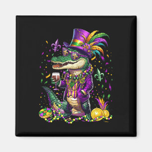 Mardigator Mardi Gras Alligator Costume Men Women Magnet