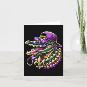 Mardigator Mardi Gras Alligator Funny Men Women Ma Card