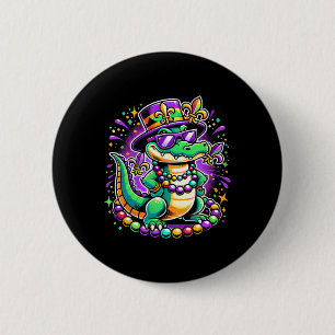 Mardigator Mardi Gras Alligator Men Women Mardi Gr 6 Cm Round Badge