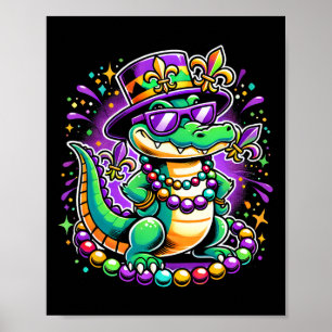 Mardigator Mardi Gras Alligator Men Women Mardi Gr Poster