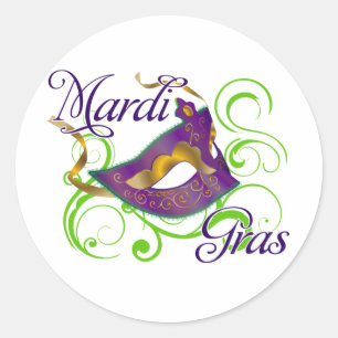 MardiGras Classic Round Sticker