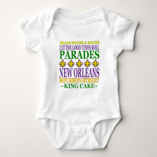 mardis gras baby bodysuit