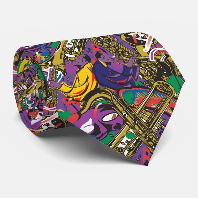 Mardis Gras New Orleans Tie (Rolled)