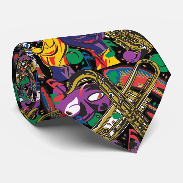 Mardis Gras New Orleans Tie (Rolled)