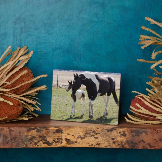 Mare and Filly Walking Plaque (Side)