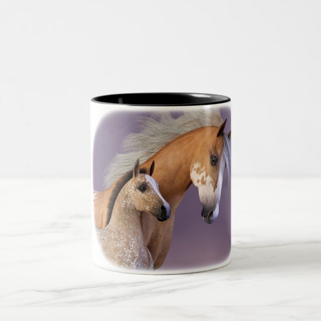 Mare and Foal - Appaloosa Two-Tone Coffee Mug (Center)