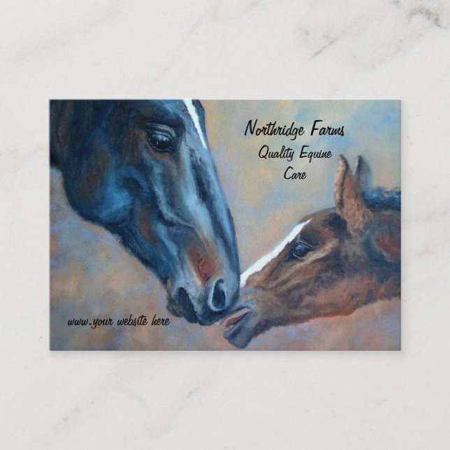 Mare and Foal Fine Art Horse Business Card (Front)