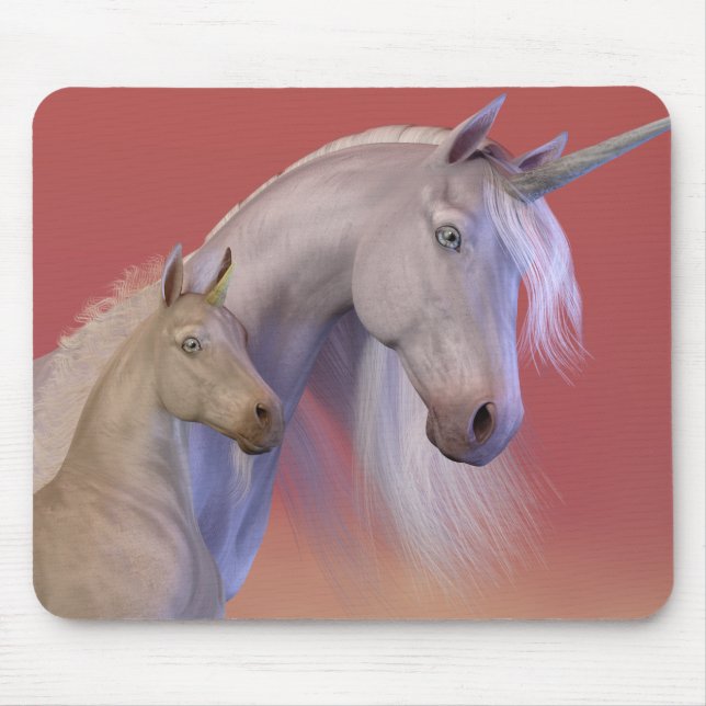 Mare and Foal = Unicorn Mouse Mat (Front)